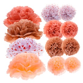 Alipis 12pc Rose Paper Flower Ball Decorations Hanging Paper Honeycomb Balls for Background Layout Adornments