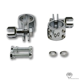 1.25" Highway Bar Footpegs Clamps 1-1/4" Crash Bar Footpeg Bracket 32mm Engine Guard Foot Pegs Mount for Harley Honda India Kawasaki Suzuki Yamaha (chrome)