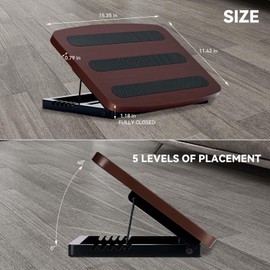 Adjustable Foot Rest for Under Desk at Work,Ergonomic Foot Stool Under Desk for Office with 6 Angles,Wooden Footrest Suitable for Home,Office