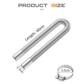 Flaconi Car Exhaust Pipe Auxiliary Heater, Exhaust Hose, Auxiliary Heater Exhaust Pipe, Auxiliary Heater Exhaust Pipe, Suitable for Most Car Air Diesel Auxiliary Heaters (60 cm)