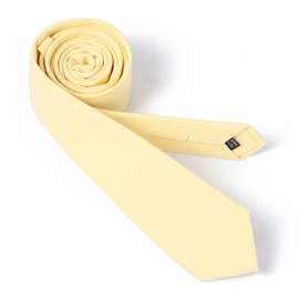 HOULIFE Slim Men's Ties - Solid Men's Tie, Ties for Men Made of Cotton, Skinny Ties for Wedding Party, Party, yellow