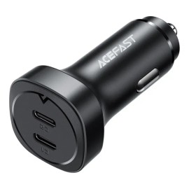 Tubo Cargador De Auto Dual Tipo-c Carga Rápida Pd 72w Color Negro