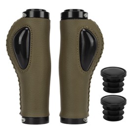 Artificial Leather Bicycle Grips Liquid Silicone Palm Pad Shock Absorption Handlebar Cover for Bike Accessories Olive Green