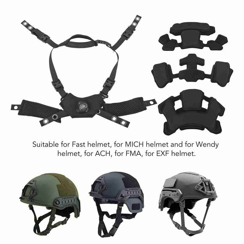 Helmet Dial Suspension System Chin Strap Helmet Padding Kit for