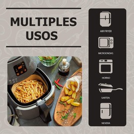 Square Air Fryer Paper 5 to 8 Litre Baking Paper 100 Pieces 22cm Ideal for Healthy Cooking Without Oil