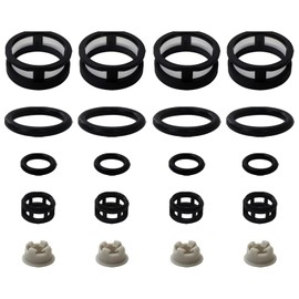 2024 Upgrade 4 Sets Side Feed Fuel Injector Repair Kit for 1999 Nissan Altima GLE Sedan 4-Door, Includes Filters Seals O-Rings Pintle Caps