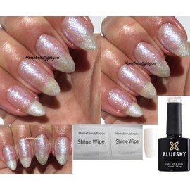 Bluesky Gel Nail white glitter Crystal Pearl White Snowflake White Holographic Glitter SJ28 Christmas Color UV LED Soak Off 10ml