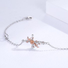 Aututer blue bracelet (A01-White gold-Cross Hummingbird, Hummingbird)