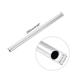 TOP-VIGOR 2Pcs 6063 Aluminum Round Tube, 11mm OD 9mm ID 250mm Length Seamless Aluminum Straight Tubing Metal Pipe for Industry DIY Projects