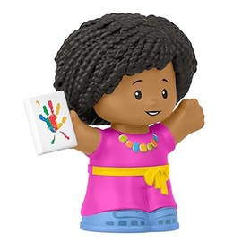Fisher-Price Little People Collectible Replacement Part Dollhouse School House Playground Playset JCW82 - Replacement African American Art Teacher Figure Dressed in Pink