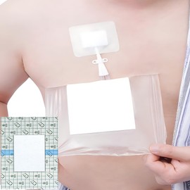 Waterproof Shower Protector Large Cover Shields for PICC Central Line Peritoneal Dialysis Chest Port Feeding Tube PD Catheter Accessories Bandages with Non-Stick Center Pad 12"x14"(Pack of 7)