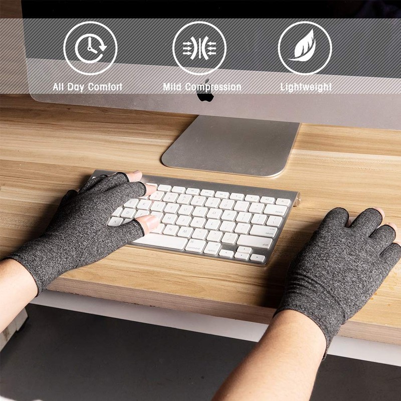 HENOTIC Arthritis Compression Gloves for Women Men, Anti-Slip Glue Dot