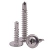 #10 x 1-1/2" Stainless Wafer Head Self Drilling Screw Phillips