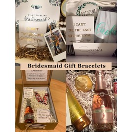 CHICNOW Tie the Knot Silver Bracelet Maid of Honor Bridal Wedding Party Bangle (Silver Set of 7)