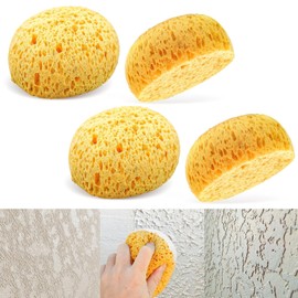 4Pcs Knockdown Texture Sponges, Sponge for Patch/Repair Ceiling Drywall Wall, DIY Painting Ceiling Wall Texture, Round Sponge, Clay sponges for Pottery, Texture Sponges