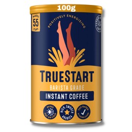 TrueStart Barista Grade Instant Coffee - 100g (55 Cups), Premium Freeze Dried, Smooth Rich Roast, 100% Colombian Arabica
