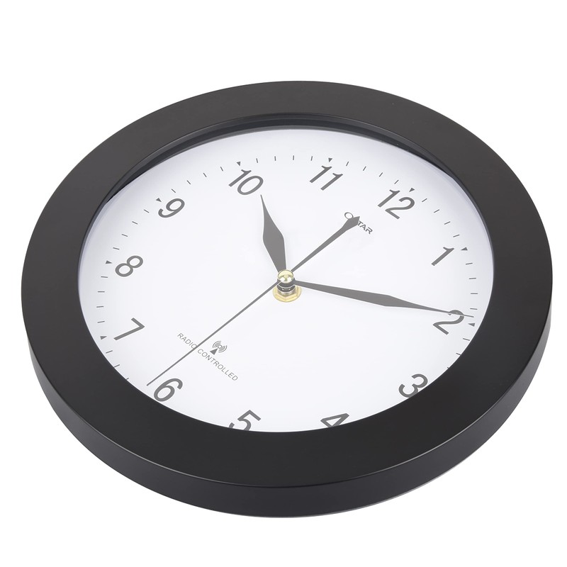 OSTAR Atomic Wall Clock，US Auto Calibration Time 10 Inch Round