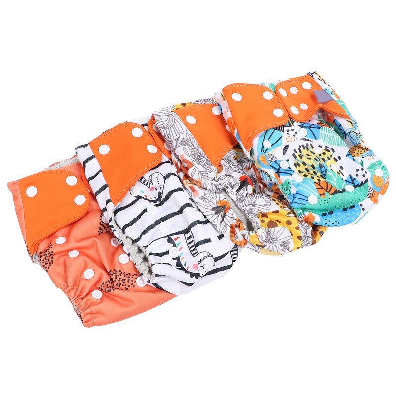 4 Packs Washable Baby Diapers Breathable Mesh Baby Cloth Nappy