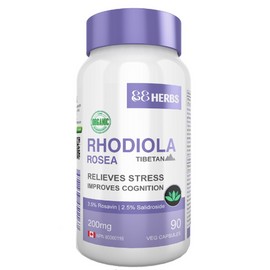 Rhodiola Rosea – Organic – Tibetan Premium Grade – 3.5% Rosavin & 2.5% Salidroside – 90 Vegetarian Caps (200 mg) - Reduce Stress & Increase Energy