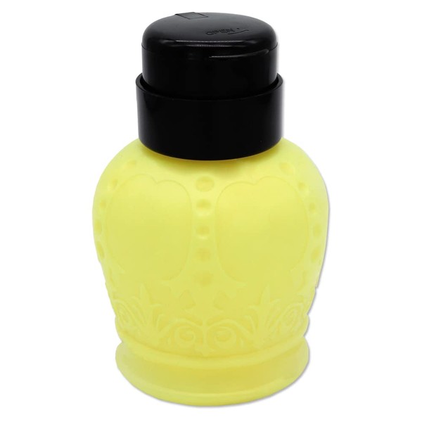 Beauticom 250ml/8oz Opaque Yellow Crown Shaped Push Down Liquid Dispenser