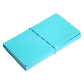 BTSKY Expanding File Folder - Blue, Plastic, 10.2in x 1in x 5.7in, 13 Pockets, Easy Subdivision, Fasten Rope Closure