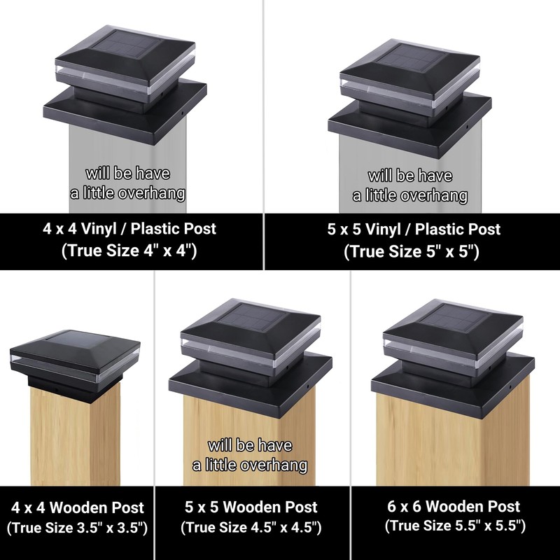 Dynaming 8 Pack Solar Post Cap Lights, Outdoor Decorative Post