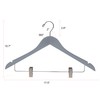 Quality Wooden Skirt Hangers with Clips, 20-Pack Smooth Solid Wood