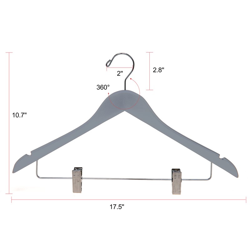 Quality Wooden Skirt Hangers with Clips, 20-Pack Smooth Solid Wood