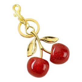 xuzhiyuan Cute Cherry Charms Keychain Y2K Fruit Key Ring for Women for Car Keys Holder Bag Purse-Red Gold2