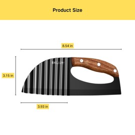 Crinkle Cutter Knife for Vegetables and Fruits – Stainless Steel Wavy Blade for Pickles, Potatoes, and Cucumbers – Kitchen Tool for Crinkle-Cut Fries, Chips, and Veggie Slices (【A+Peeler】)
