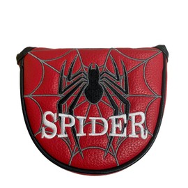 Golf Putter Cover Mallet Head Cover Spider Putter Cover Mallet Golf Cover Single Item Embroidered Waterproof Spider-NRC (Half Round Spider, Red)