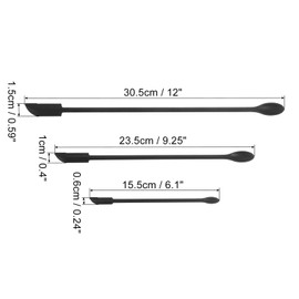 uxcell 8Pcs Makeup Spatula, Mini Silicone Spatula Set With Spoon, Small Makeup Spatula Scraper for Kitchen Makeup Cosmetic Bottles Black