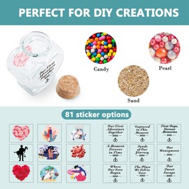 Azrra Honeymoon Sand Keepsake Jar 2025, Bridal Shower Gifts, Honeymoon Essentials for Newlywed, Engagement, Wedding Gifts for Couples 2025, Heart Shaped Jar with DIY Stickers & Gift Box