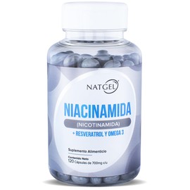 Niacinamida con Resveratrol y Omega 3 Softgels 700 mg | Antioxidante Avanzado, Para Piel, Energía Celular, Salud General