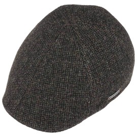 Stetson Texas Classic Wool Flatcap Peaked Cap Winter Hat Wool Cap Flat Cap Gatsby Cap Men's Made in The EU Winter Cap with Peak, Lining Autumn / Winter - Black