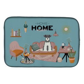 Caroline's Treasures CK7899DDM Salt and Pepper Miniature Schnauzer Sweet Home Dish Drying Mat Absorbent Dish Drying Mat Pad for Kitchen Counter Dish Drainer Mat for Countertop, 14 x 21", Multicolor