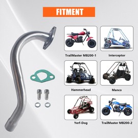 JOIQEXJ 212 Exhaust Header Pipe for Predator 196cc 212cc GX160 GX200 Go Kart