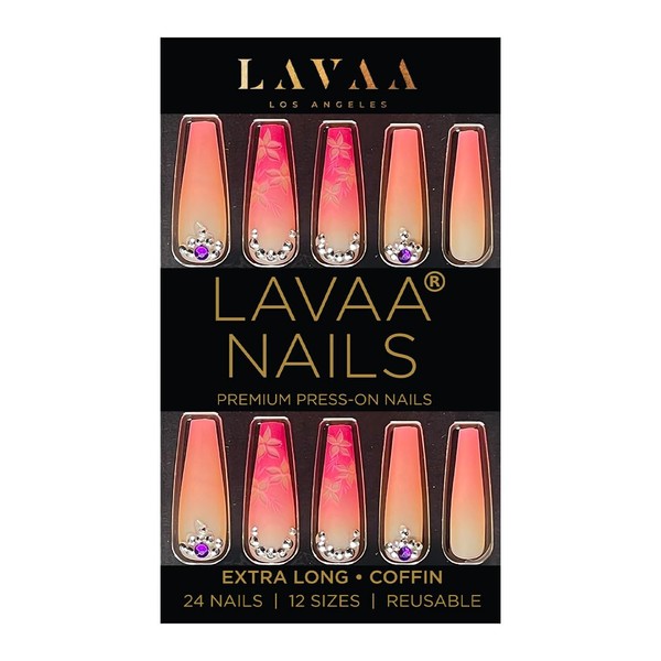 FLOWER BOMB Press-On Nails by Lavaa Beauty | Extra-Long |