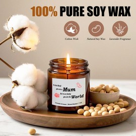 Mothers Day Scented Candles Gifts for Mum from Daughter & Son, Unique Christmas & Birthday Gift Ideas for Mum & Stepmum