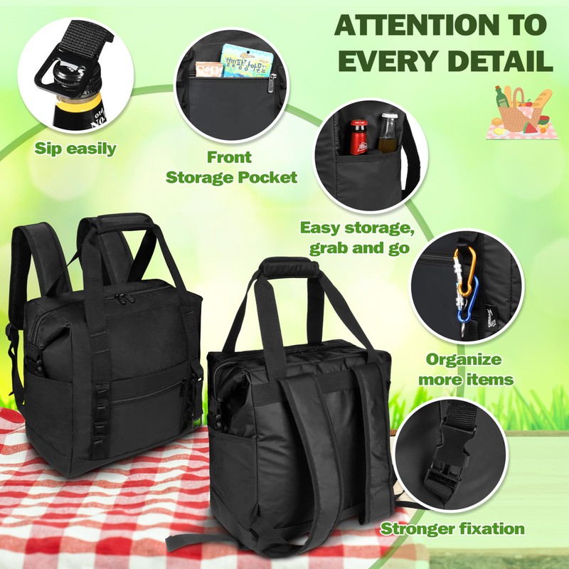 Tirrinia Cooler Backpack Bag Insulated, 36 Cans Soft Leakproof Camping