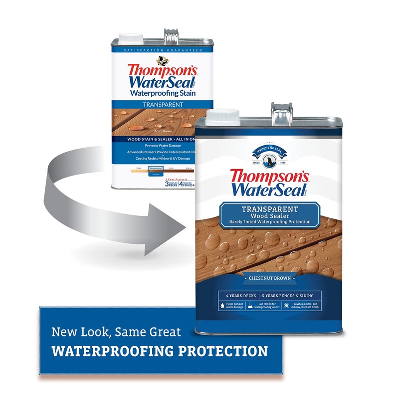 Thompson’s WaterSeal Transparent Waterproofing Wood Stain and Sealer, Chestnut Brown,