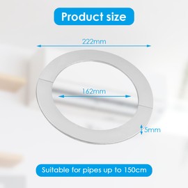 yotutun Stove Pipe Rosette, Stainless Steel Cover Rosette Split Cover, Pipe Sleeves, Chimney Attachment, Stove Knee Rosette Chimney Hood Base Plate for Taps, Pipes, Radiator Pipes - (DN 160 mm)