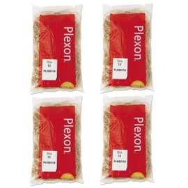 Plexon Rubber Bands, Size 18, 3" x 1/16", 4 Pack (1600 Bands/Pack), High Elasticity, Beige, 0.04" Gauge (00118)