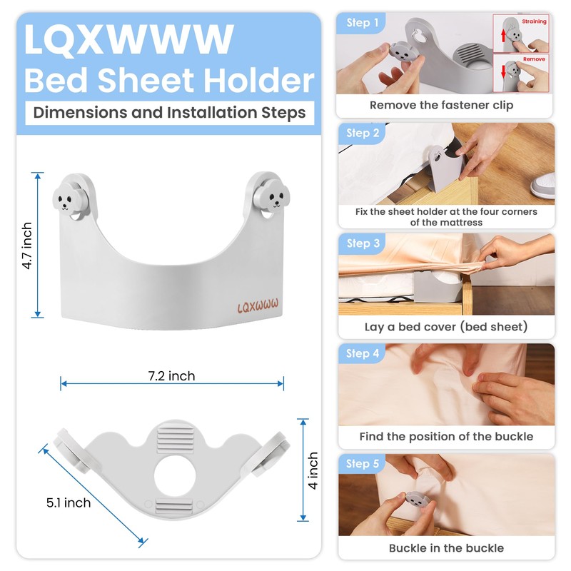 LQXWWW Hold Bed Sheet Holder 360 Degree Bed Sheet Tightener