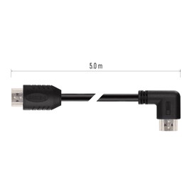EMOS High Speed HDMI 2.0 Cable with Ethernet 5 m, 18 Gbps High Speed Cable with Ultra HD, 4K, 3D, ARC Support, 90° Angle Plug to A Male Black
