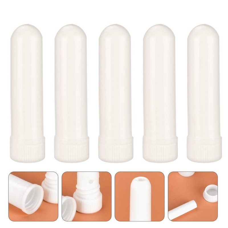 Ciieeo 5pcs Essential Oil Aromatherapy Tubes White Empty Refillable Design