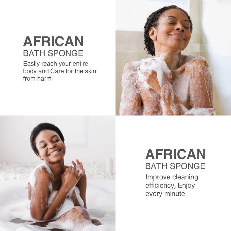 UJFQBH 3 Pieces African Bath Sponge African Net Long Net