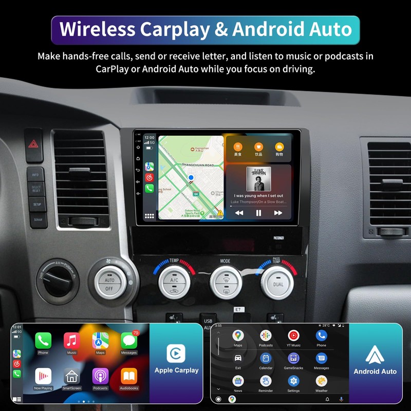 Android 13 Car Stereo for Toyota Tundra 2007-2013 Sequoia 2008-2018