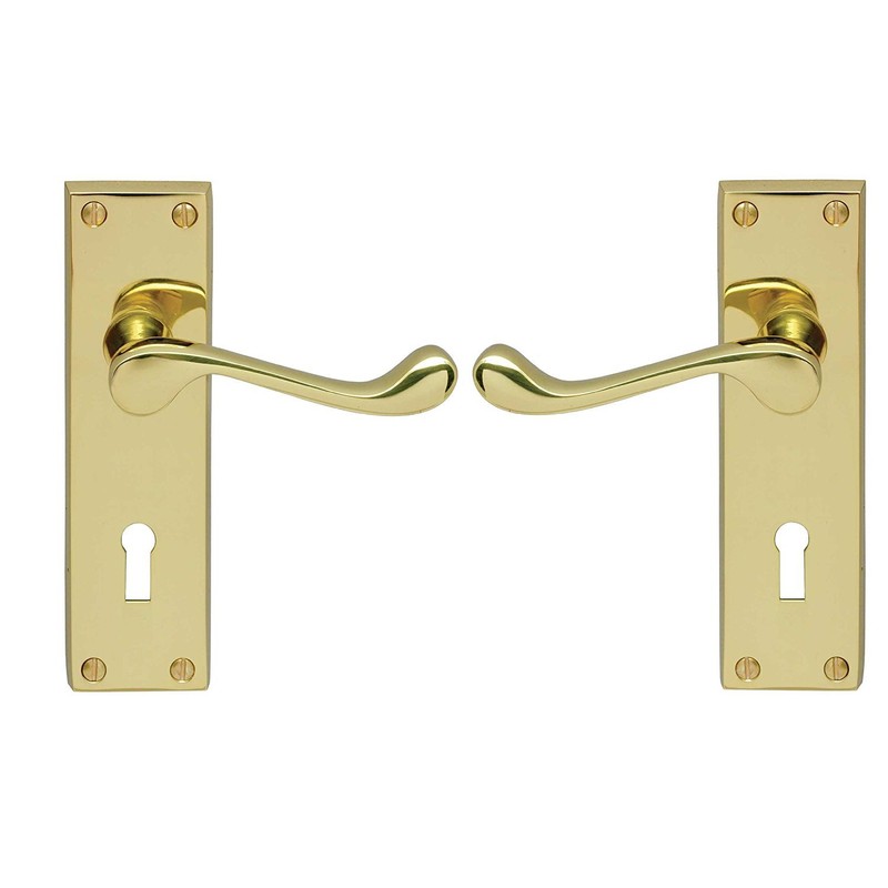 Carlisle Brass Victorian Scroll Lever On Backplate - Lock 57mm