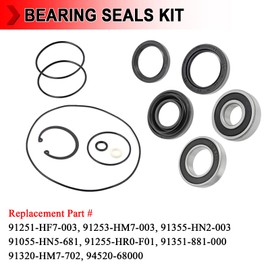 Rear Axle Brake Drum Wheel Seal Bearing Kit with O-Ring Fit for Honda Rancher 420 TRX420 2x4 4x4 Foreman 500 520 TRX420 TRX500 TRX520 2014-2023, Replace 91255-HR0-F01 91253-HM7-003 91055-HN5-681